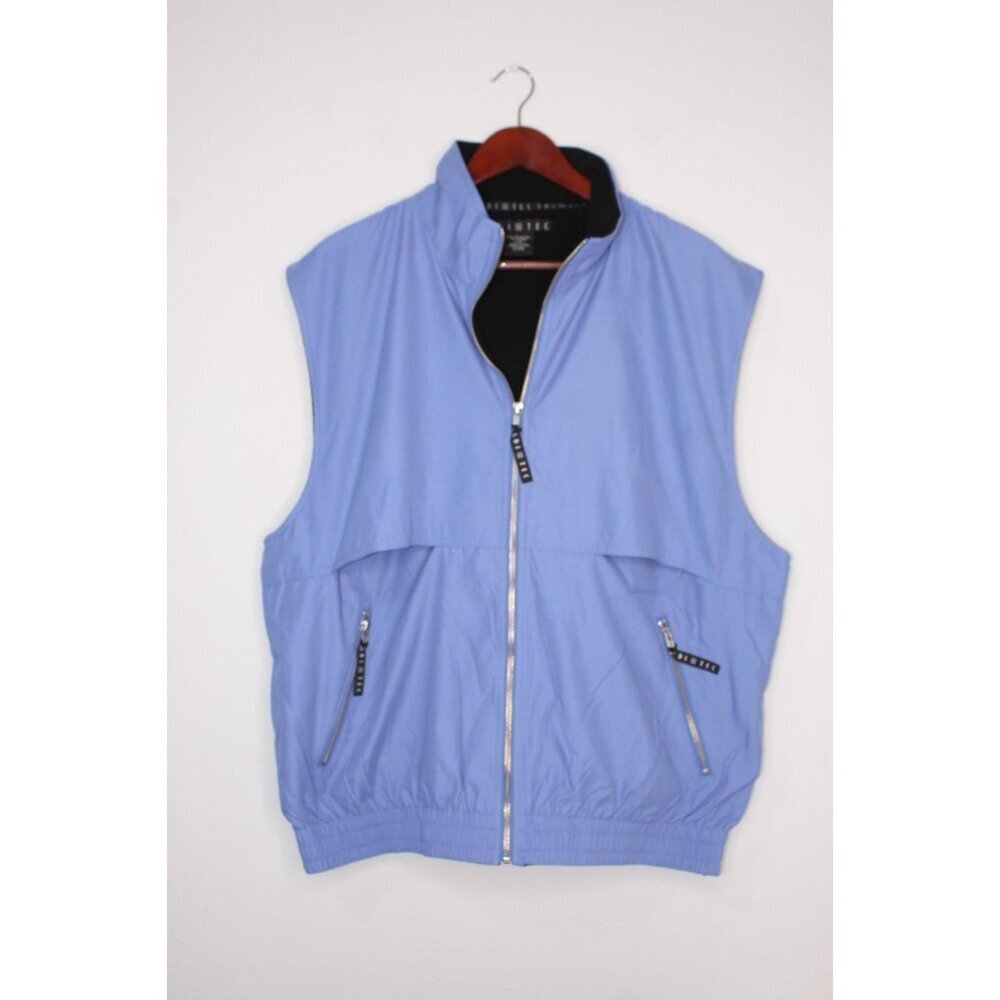 Golf Club SDI TEC Full-Zip Golf Vest Men's L Lt. Blue Black Fleece Lined Pockets